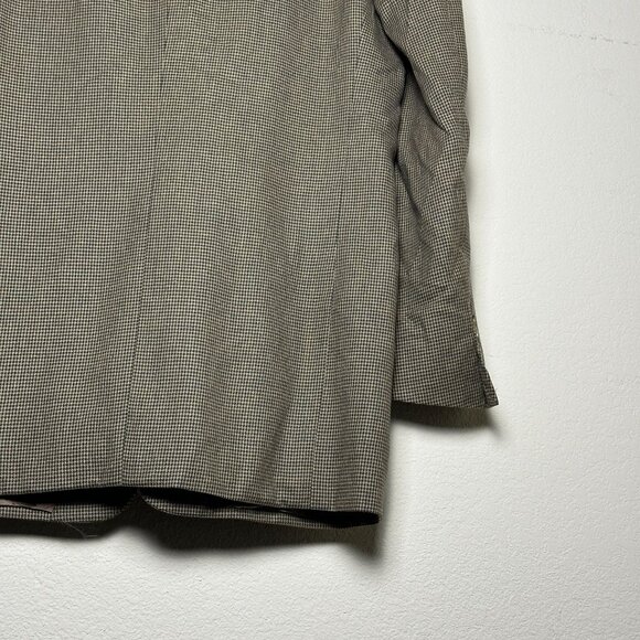 Joseph Abboud Silk Wool Houndstooth Blazer Sport Coat Jacket Men 42L Tan Brown - Picture 14 of 16